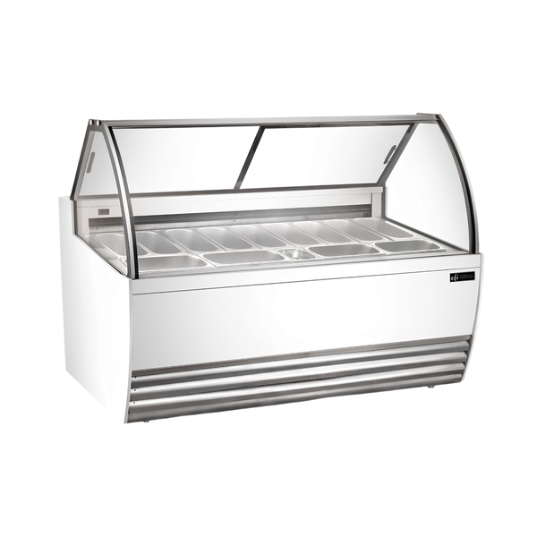 FIGCW-7052 White Curved Gelato Showcase