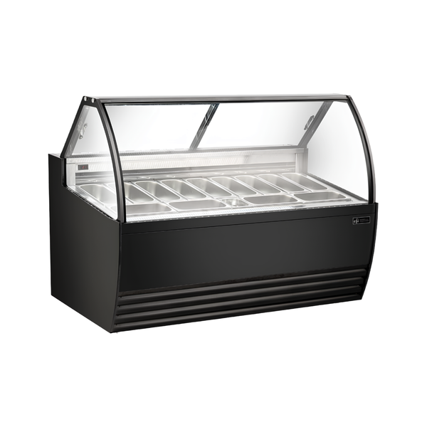 FIGCB-7052 Black Curved Gelato Showcase