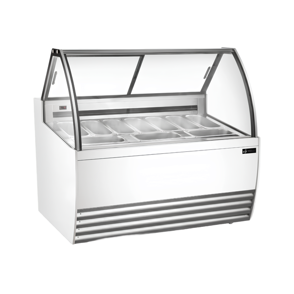 FIGCW-5652 White Curved Gelato Showcase