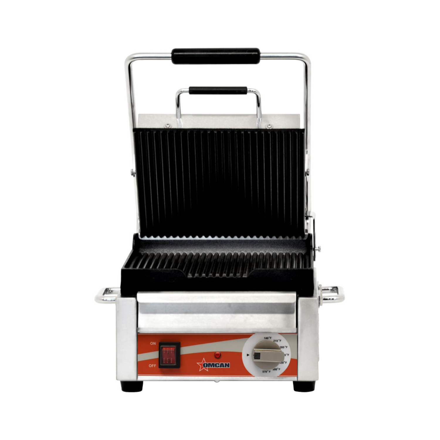 31461 10″ x 11″ Single Panini Grill with Grooved Plates