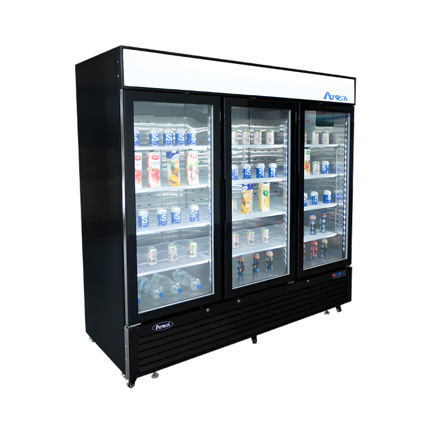 MCF8728GR — Black Cabinet Three (3) Glass Door Merchandiser Freezer