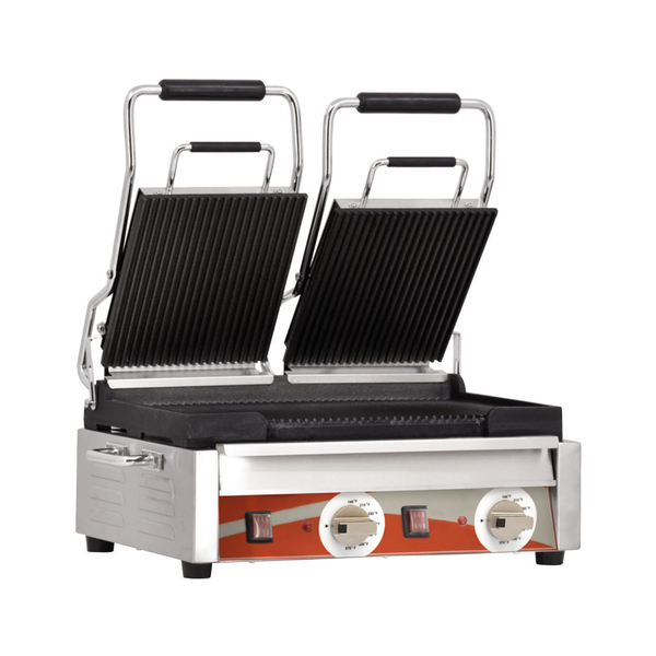 19937 10″ x 18″ Double Panini Grill with Grooved Plates