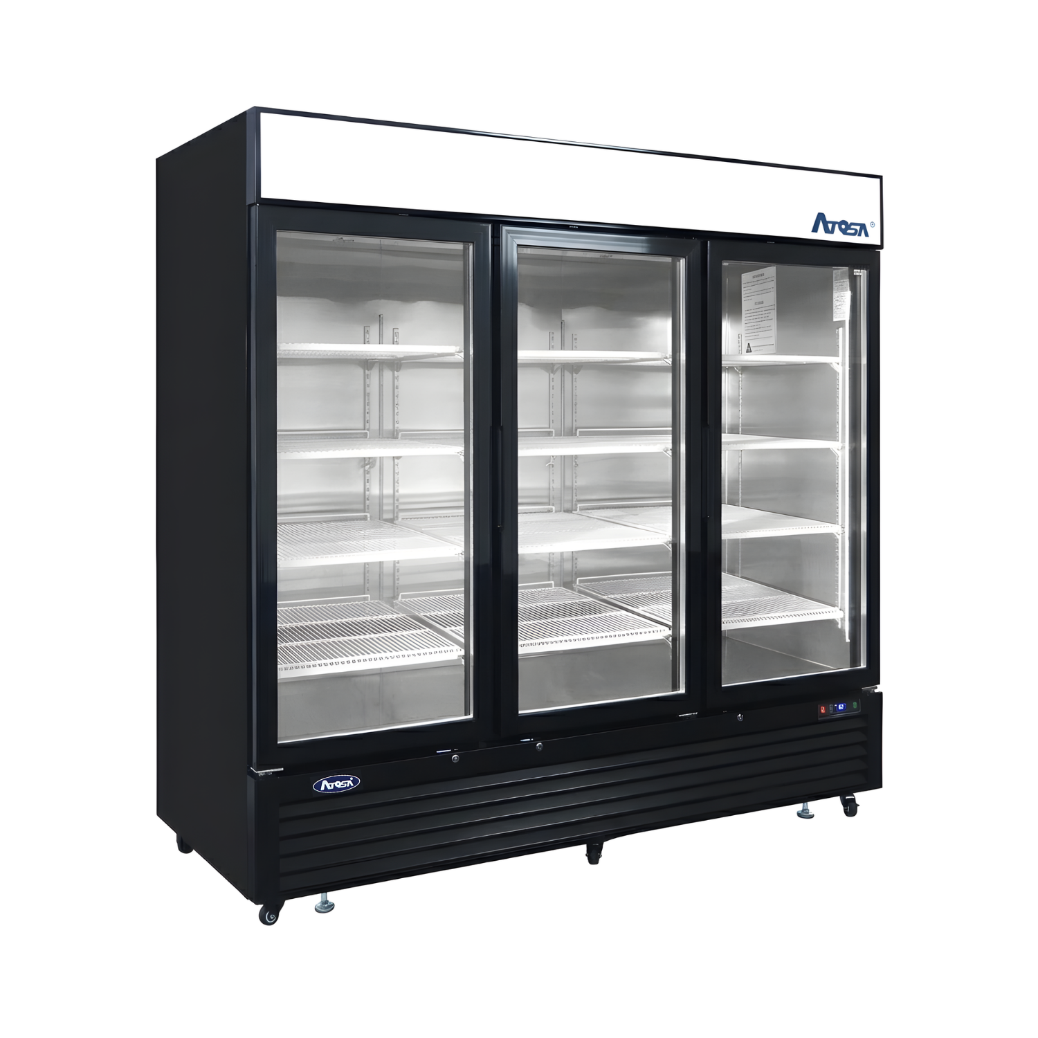 MCF8724GR — Black Cabinet Three (3) Glass Door Merchandiser Cooler