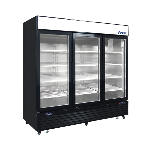 MCF8724GR — Black Cabinet Three (3) Glass Door Merchandiser Cooler