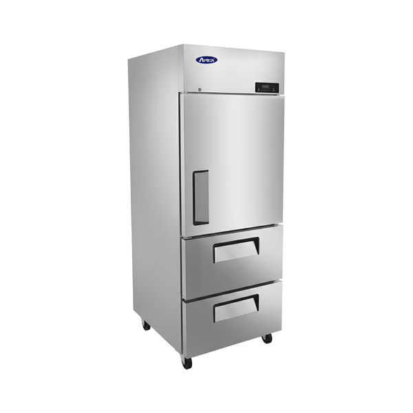 MBF8022GR – Top Mount Reach-In 1 Section Refrigerator Top Door Bottom Drawers