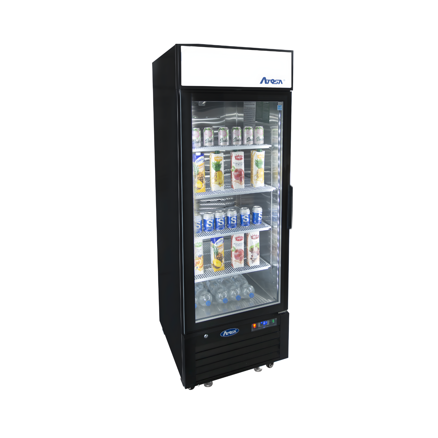 MCF8722GRL — Black Cabinet One (1) Glass Door Merchandiser Cooler, Left-hand Hinge