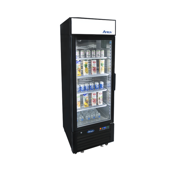MCF8722GRL — Black Cabinet One (1) Glass Door Merchandiser Cooler, Left-hand Hinge