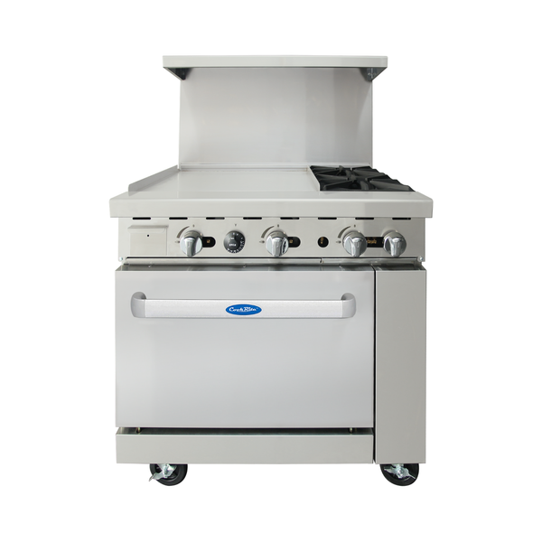 AGR-2B24GL — 36″ Gas Range with Two (2) Left Open Burners & 24″ Griddle