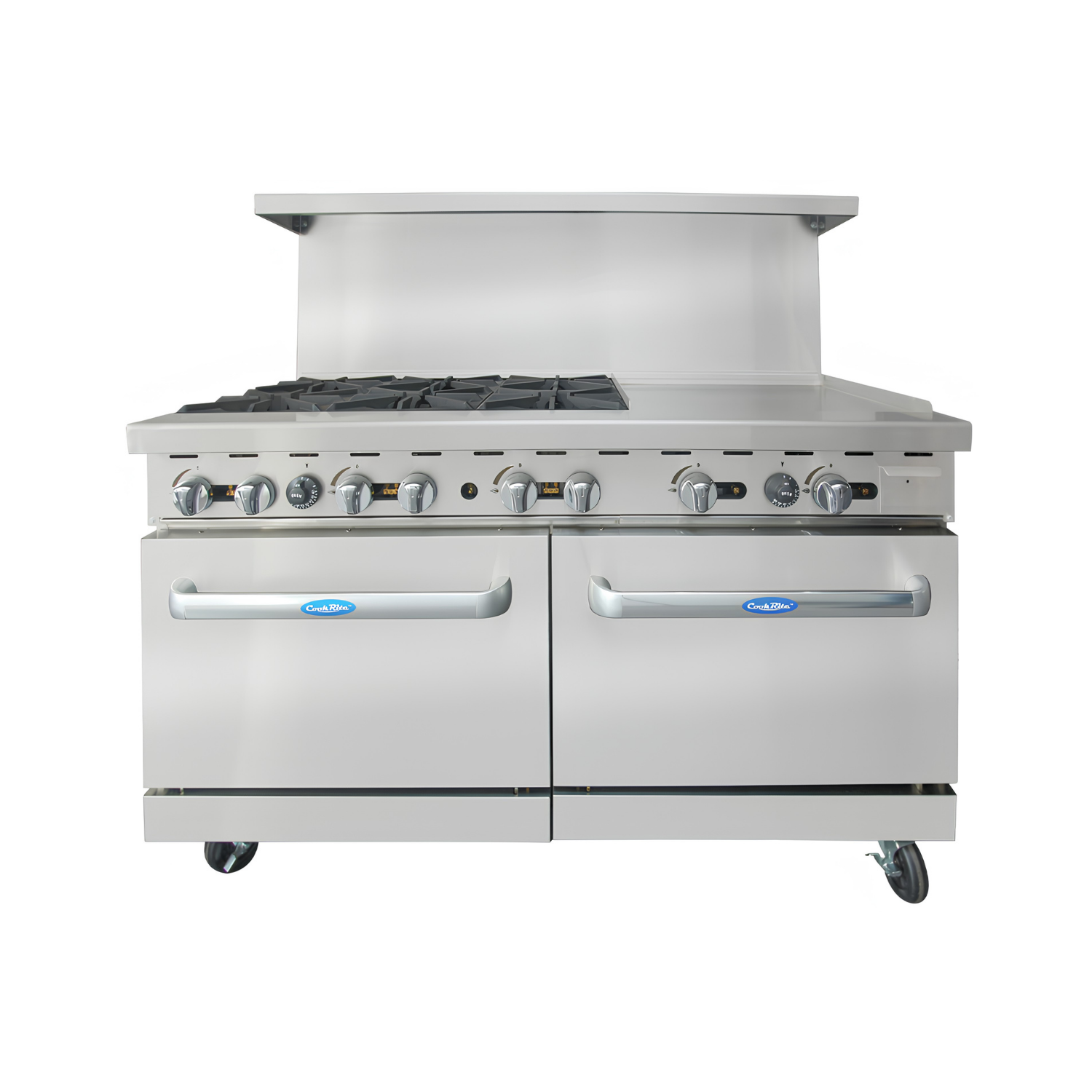 AGR-6B24GR — 60″ Gas Range with Six (6) Open Burners & 24″ Griddle
