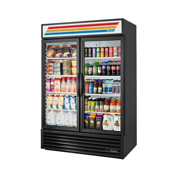 GDM-49-HC~TSL01 54" Black Swing Glass Door Refrigerated Merchandiser