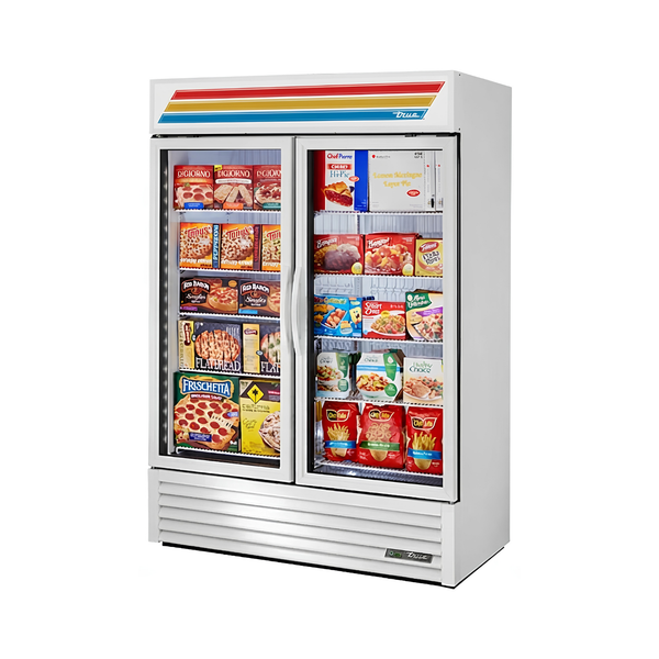 GDM-49-HC~TSL01 54" White Swing Glass Door Refrigerated Merchandiser