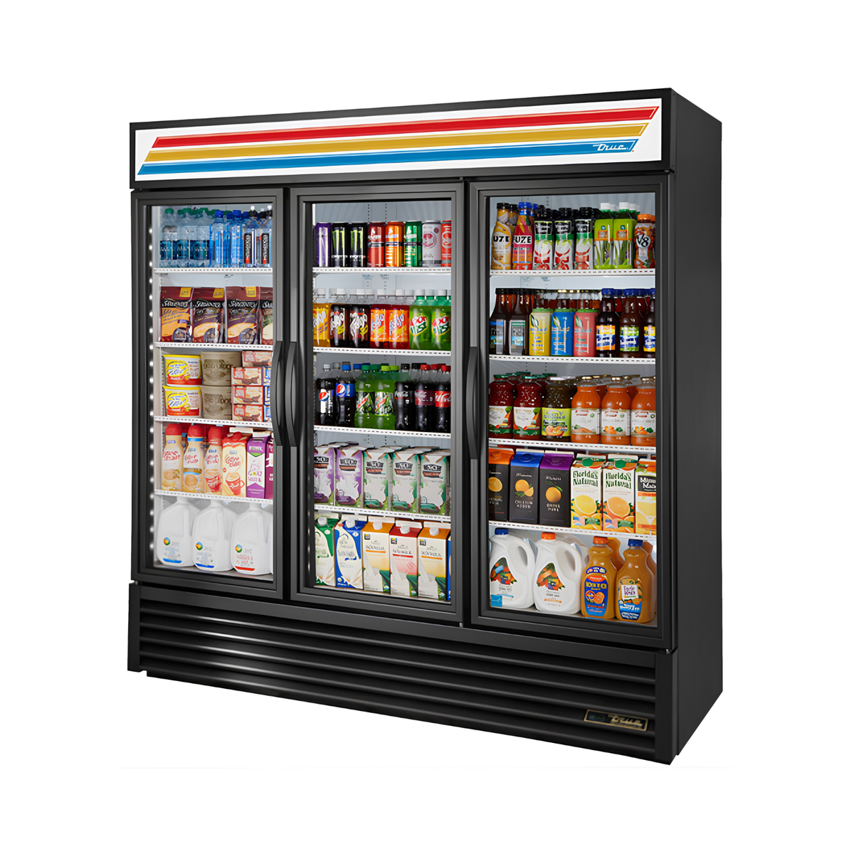 GDM-72-HC~TSL01 78" Black Glass Door Refrigerated Merchandiser