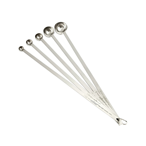 MSLH-5P - 18/8 Stainless Steel Measuring Spoons with Long Handle Set