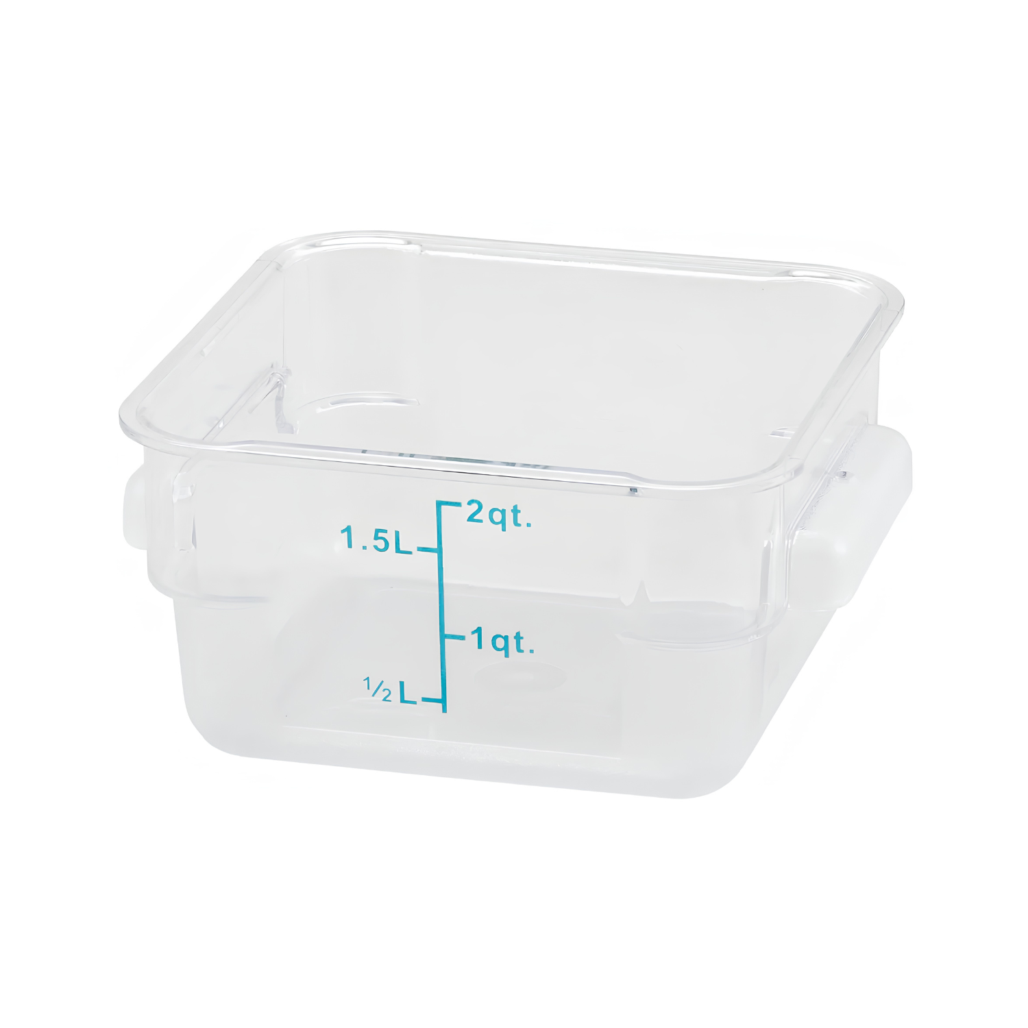 PCSC-2C - Square Storage Container, Clear Polycarbonate - 2 Quart