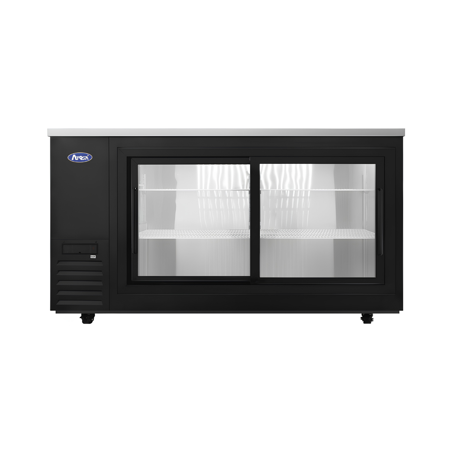 SBB69SGGRAUS2 – 69″ Black Shallow Depth Back Bar Cooler with Sliding Glass Doors