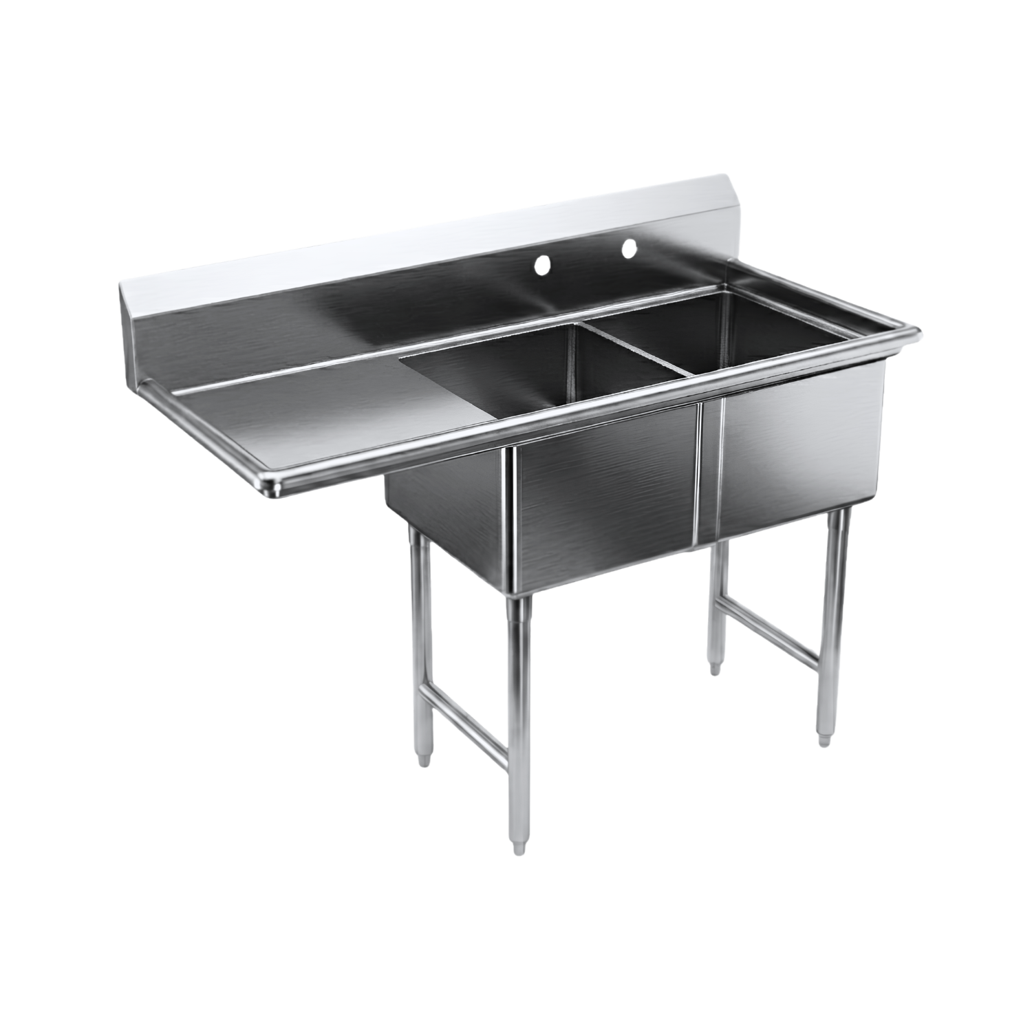 SI821-2LC 21" Two Compartment Sink with Left Corner Board