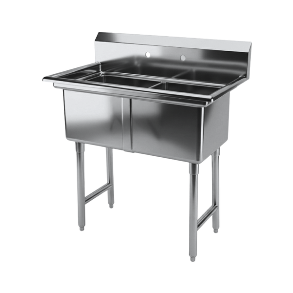 SI821-2NC 21" Two Compartment Center Drain Sink