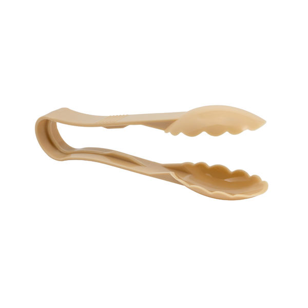 80153-9" Polycarbonate Beige Scallop Tongs