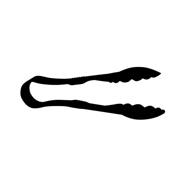 80155-9" Polycarbonate Black Scallop Tongs
