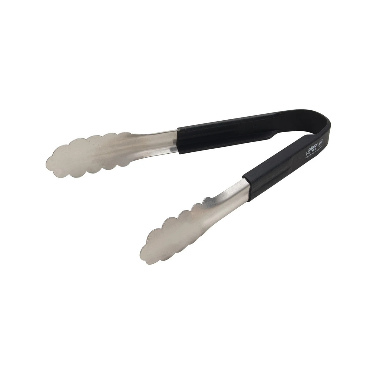 UTSH-9K - Winco Prime 9" Stainless Steel Utility Tongs with Black Silicone Handle