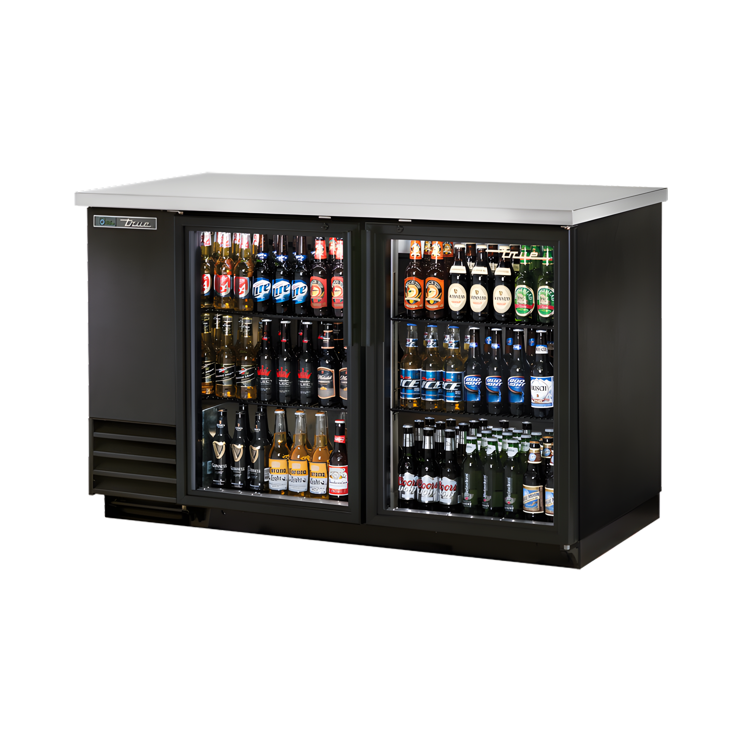 TBB-2G-HC-LD Glass Swing Door Back Bar Cooler with LED Lighting