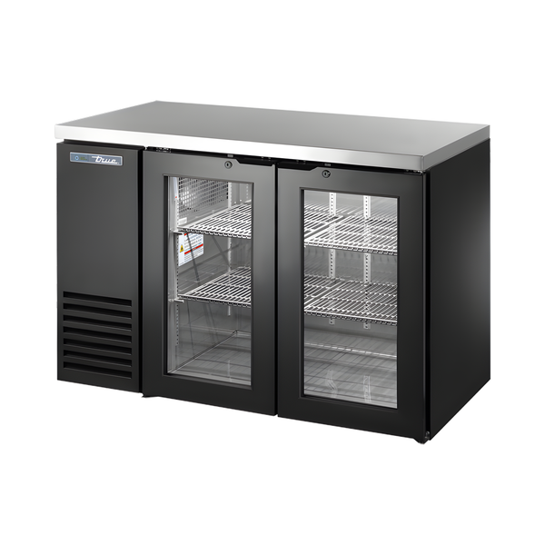TBB24-48-2G-Z1-SFT-B-1 Glass Swing Door Back Bar 24″ Depth Single Zone Cooler