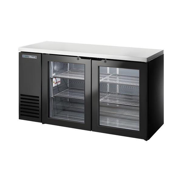 TBB24-60-2G-Z1-SFT-B-1 Glass Swing Door Back Bar 24″ Depth Single Zone Cooler
