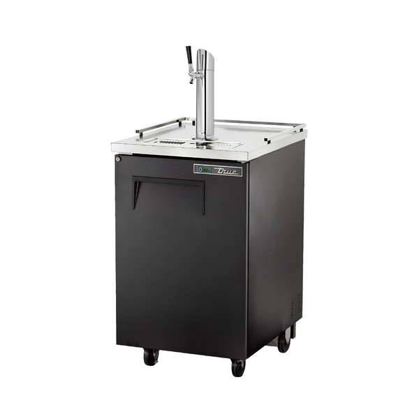 TDD-1-HC 24" Keg Solid Black Direct Draw Beer Dispenser With 1 Tap