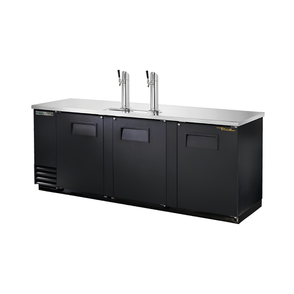 TDD-4-HC 90" Keg Solid Black Direct Draw Beer Dispenser With 2 Taps