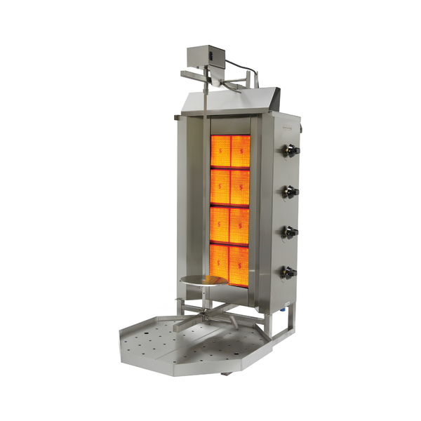 VGB4 Natural Gas 4 Double Burners Vertical Broiler